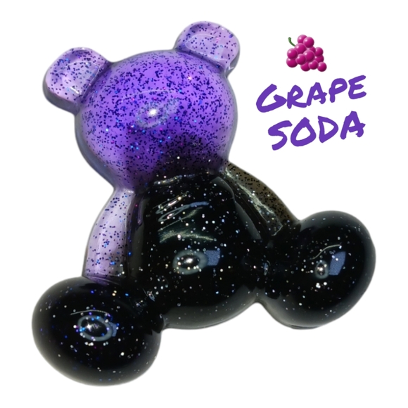 x1 Pendant Grape Soda Glitter Bear - Picture 2 of 7